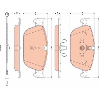 Sada brzdových platničiek, vždy 4 kusy v sade TRW GDB1889