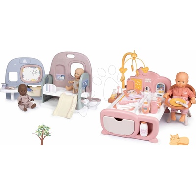 Smoby Set domček s bábikou v škôlke elektronický Cocoon Nursery Soft Baby Nurse s 5 hernými zónami