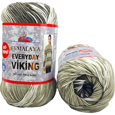 Himalaya příze Everyday Viking 70507 světle zelená bílá a khaki