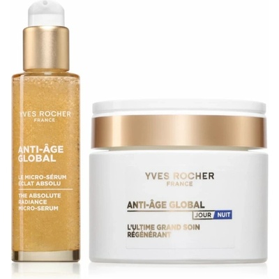 Yves Rocher Anti-Age Global starostlivosť na deň aj noc 75 ml + Yves Rocher Anti-Age Global rozjasňujúce sérum 30 ml
