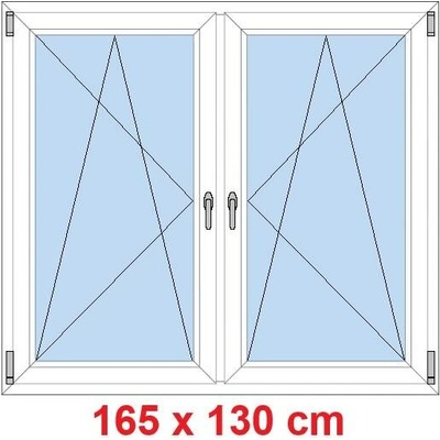 Soft Dvoukřídlé plastové okno 1650 x 1300 mm OS+OS se sloupkem Bílá