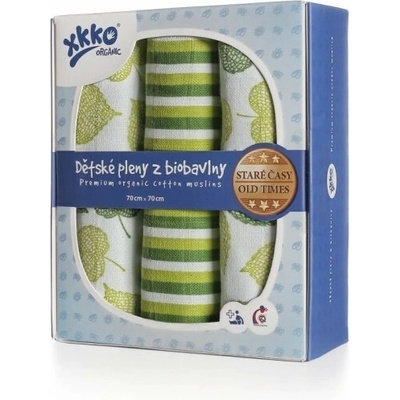 KIKKO BIO bavlnené XKKO Organic 70 x 70 2018 Staré časy lipa 3 ks