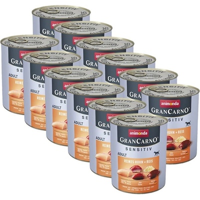 Animonda GranCarno Sensitiv Adult Chicken s rýží 12 x 800 g