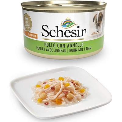 Schesir Dog Adult Kuracie filety a jahňacie 85 g