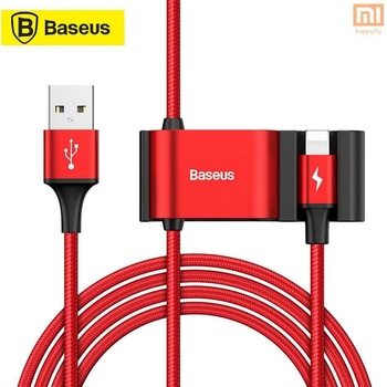 Baseus USB кабел с Lightning конектор и 2xUSB-A порта (150 см) - Baseus Special Data Cable for Backseat (Lightning + USB) (CALHZ-09) (червен) (CALHZ-09)