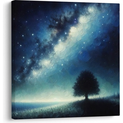 Obraz osamelý strom života a galaxia