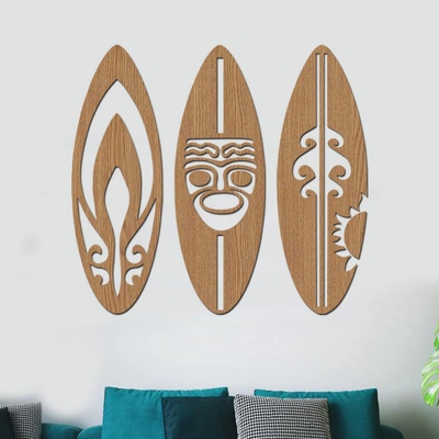 dřevo života Dřevěná dekorace na zeď SURF Zvolte barvu dekoru: Horský dub, Rozměry (cm): 120x120