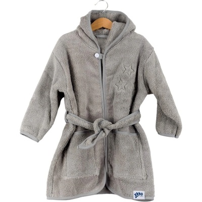 BIO bavlněné froté pončo XKKO Organic Silver Stars Bílá