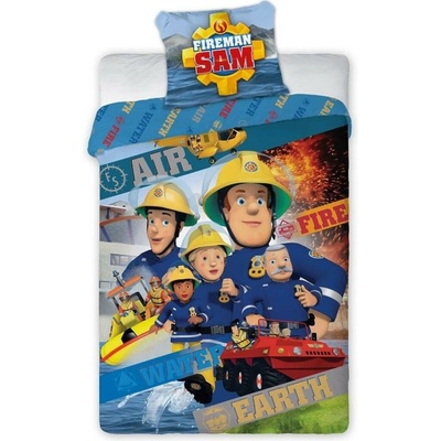 Faro obliečky FIREMAN SAM červená modrá 140x200 70x90