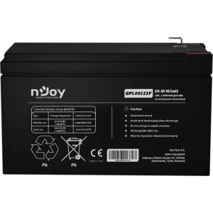 nJoy Акумулаторна батерия nJoy GPL09122F (BTVACIUOCTB2FCW02B), 12V, AGM, F2 конектори (BTVACIUOCTB2FCW02B)