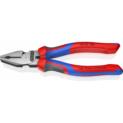 KNIPEX 02 02 180 Silové kombinované kleště s komfortní rukojeti atramentované na černo 180 mm