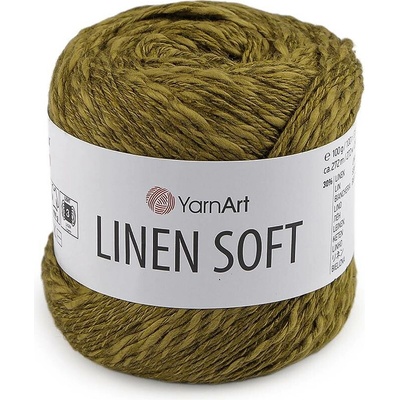 Pletací příze Linen Soft 100 g Varianta: 10 (7314) zelená khaki, Balení: 1 ks