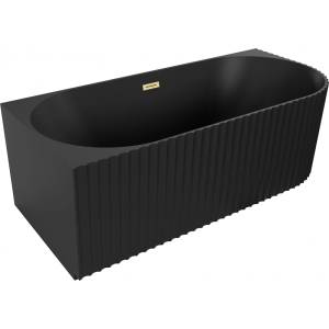 Mexen Gia свободностояща ъглова вана с рифел, лява 170 x 80 cm, черна мат, (52701708071L-55)