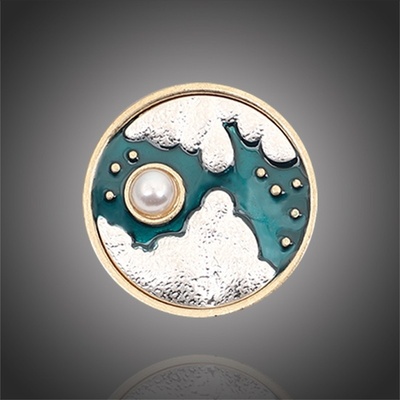 Éternelle malovaná brož noční obloha měsíc a hvězdy B2194 zlatá