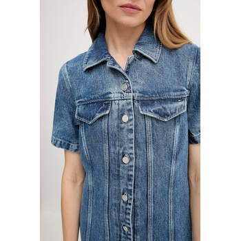 Tommy Hilfiger Дънкова рокля Tommy Hilfiger в синьо среднодълга със стандартна кройка WW0WW46638 (WW0WW46638)