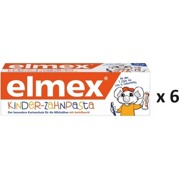 Elmex Dětská zubní pasta s aminfluoridem 2 - 6 let 6 x 50 ml