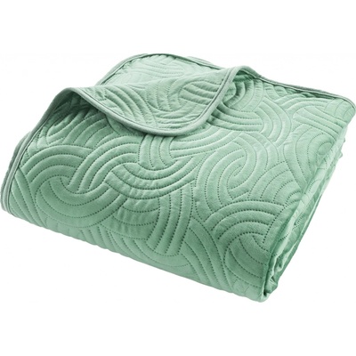 Douceur d'intérieur Přehoz na postel a 2 povlaky na polštáře, 220 x 240 cm, zelený