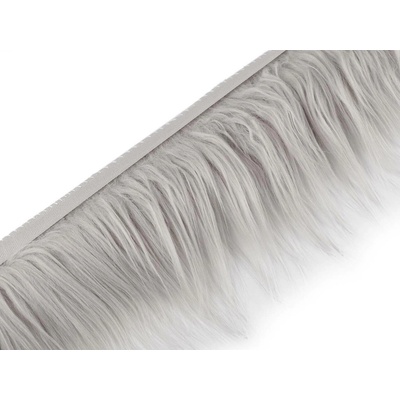Kožešina / vousy dekorační 870867/3 šedá světlá, délka chlupů 10cm, šíře 13cm ( v metráži)