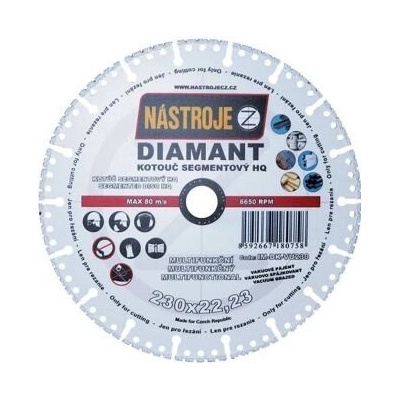 Nástroje cz Kotouč diamantový segmentový 230 x 3,2 x 22,2 mm IM-DK-VU230