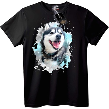 NOONEBRAND Тениска Хъски акварел - 7XL, White