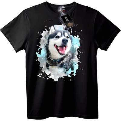 NOONEBRAND Тениска Хъски акварел - 7XL, White