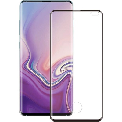 Eiger 3D Glass Edge to Edge Full Screen Tempered Glass - калено стъклено защитно покритие с извити ръбове за целия дисплея на Samsung Galaxy S10 Plus (черен-прозрачен)