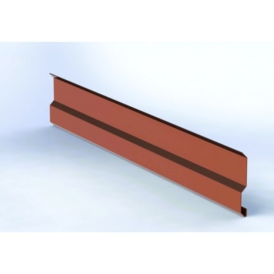 Krycí lišta stěnová r.š.125mm pozink Lakovaný RAL 8004 cihlová s folií dl.2m