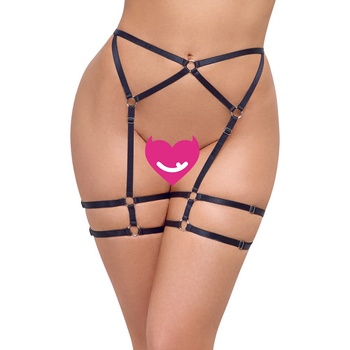 Cottelli Collection Silky Soft Straps Suspender Belt 2340577 Black S/M