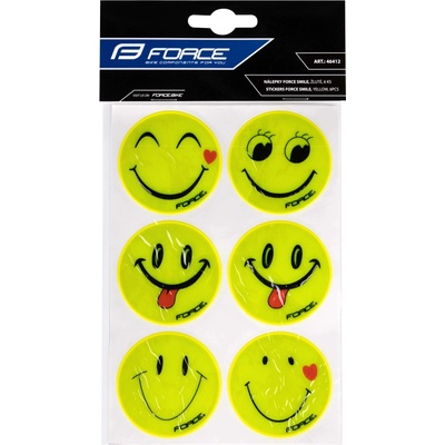 Reflexní nálepky Force SMILE žluté 6 ks