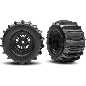 Traxxas колело 3.6/4, 7", диск Sand Car черен, гума belted paddle (задни) (чифт)