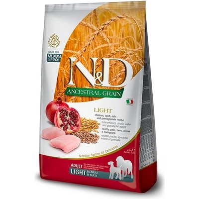 N&D Dog AG Medium & Maxi Light Chicken Spelt Oats & Pomegranate 2,5 kg