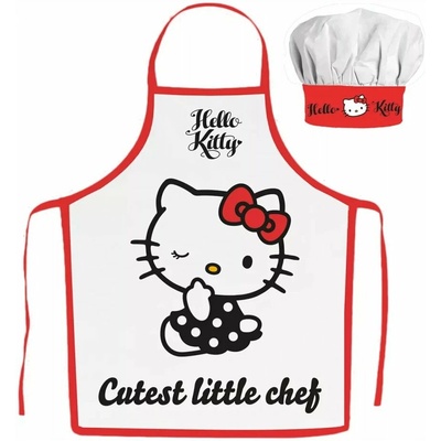 Jerry Fabrics zástera s kuchárskou čiapkou Hello Kitty 2-dielny set