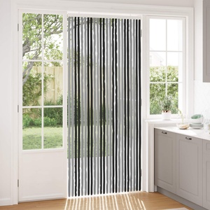 vidaXL Мрежа против насекоми Шенил Сив и черен 100 x 230 cm 100% ПП (42034427)