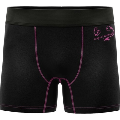 Suspect Animal dětské funkční trenýrky ŠKLÍBA černá Bamboo Ultra růžová