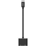 Kanex Пасивен адаптер USB-C към 3.5 мм. аудио изход и USB-C изход (черен) - Kanex DuraBraid USB-C to 3.5mm Headphone Jack Adapter & Charging (K169-1525-AUXPD)