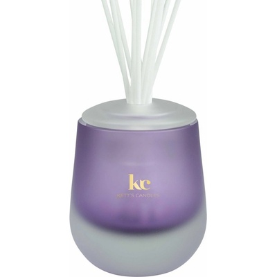 Kett´s Candles Damascene Rose Luxusní vonný difuzér z českého skla víčko + tělo difuzéru + 15 stébel + 150 ml náplně