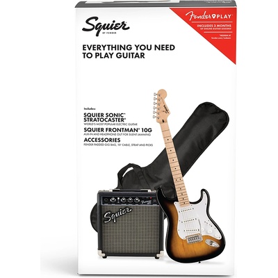 Fender Електрическа китара комплект Fender Pack Sonic Stratocaster 2TS 10G