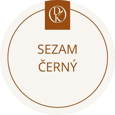 Davídkovo koření Etiketa Sezam černý béžová průměr 4,5 cm 1 ks