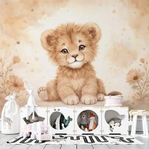 Art Gift Decor Фототапет бебе лъвче акварел