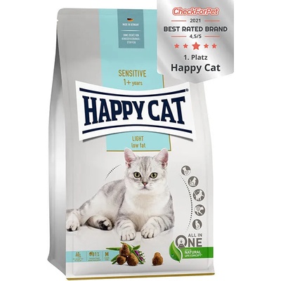 Happy Cat Sensitive Adult Light - Суха храна за котки с наднормено тегло