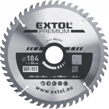 EXTOL PREMIUM Kotouč pilový s SK plátky, O 184x3,0x30mm, 50T (8803222)