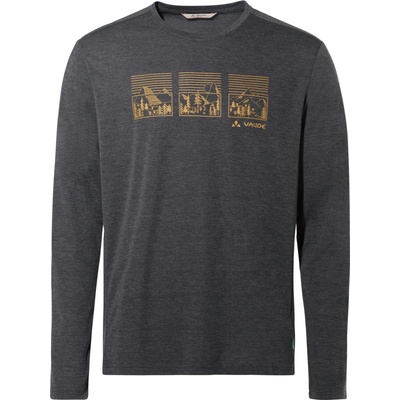 VAUDE Мъжка блуза с дълъг ръкав Vaude Rosemoor L/S T-Shirt III Longsleeve - Black / Savanna (216-0236-0813)