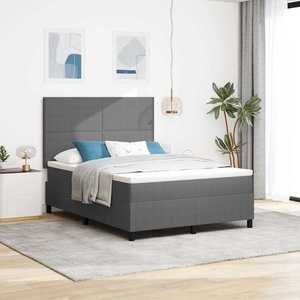 vidaXL Легло с пружинирана основа Светлосив и бял 160 x 200 cm (3337563)