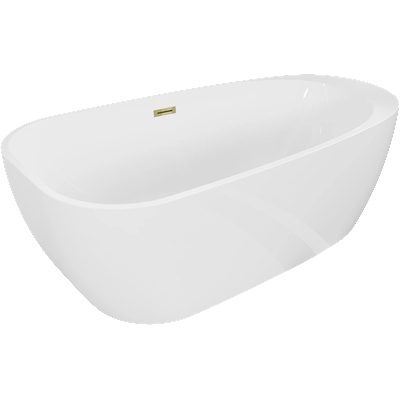 Mexen Giada свободностояща вана 170 x 90 см, бял гланц, златен преливник - 52741709000-50 (52741709000-50)