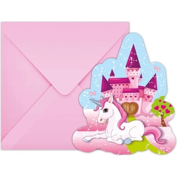 Procos POZVÁNKY s obálkami Jednorožec Unicorn duhový