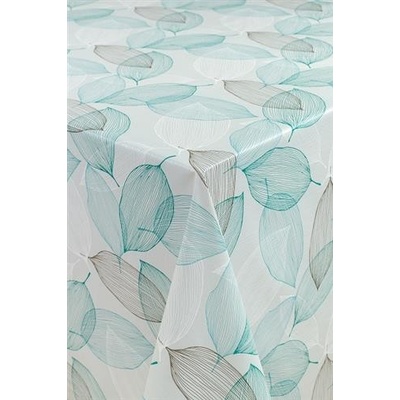 Obrus PVC metráž 673484, 20 m x 140 cm, listy zelené a hnedé, IMPOL TRADE