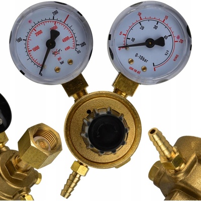 GEKO G80034 Redukční ventil CO2 a ARGON mix 2 manometry – Sleviste.cz