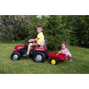 Rolly Toys Šlapací traktor Rolly Junior s vlečkou červený