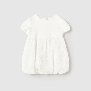 Mayoral Мръсно бяла рокля за бебе момиче с къс ръкав Майорал