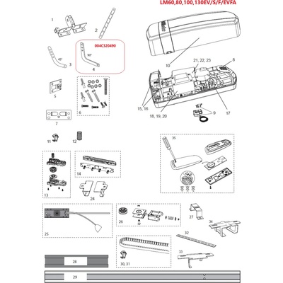 004C320490 ohnuté rameno 90°/ 1 kus